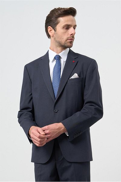 İmza Σκούρο Navy Blue Mono Collar 4 Drop Comfort Fit Classic κοστούμι 1001245168