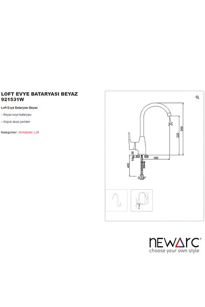 Newarc Loft White Sink Faucet - 921531 W