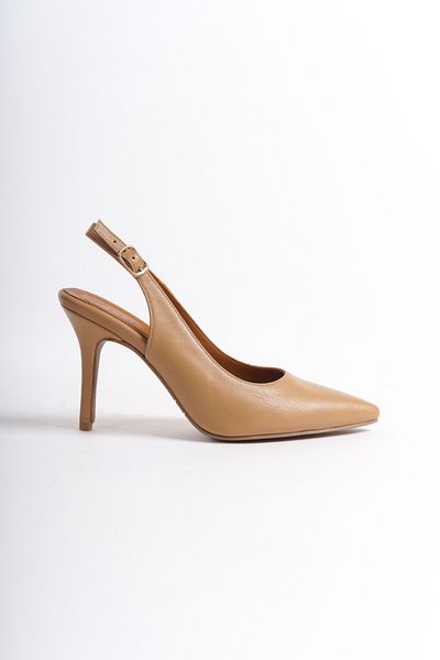 Mubiano Collection Tocuri de damă din piele naturală Stiletto și pantofi Nude -mcalm433-n