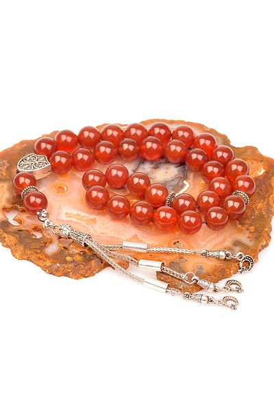 Taş Sandığı 10 mm Red Agate Stone Rosary