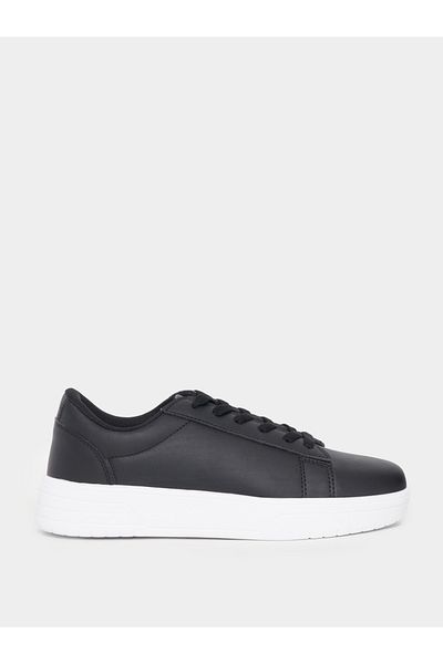 Styli Solid Stitch Detail Casual Lace Up Shoes
