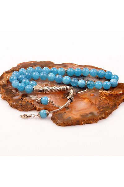 Taş Sandığı Blue Quartz Stone Rosary (8 Mm)