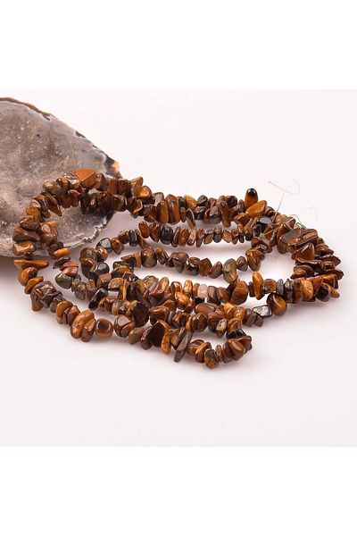 Taş Sandığı Tiger Eye Stone Unshaped String - Broken Stone