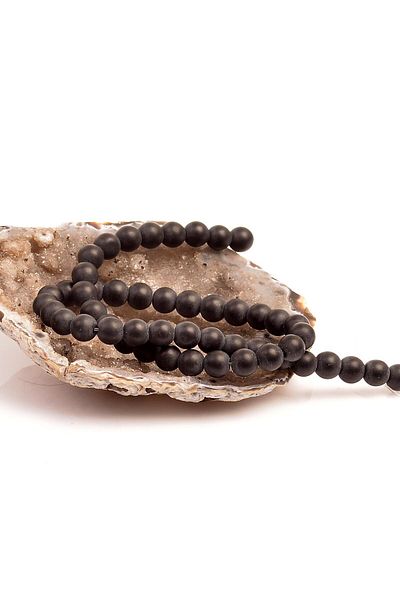 Taş Sandığı Matte Obsidian Stone String (8 Mm)