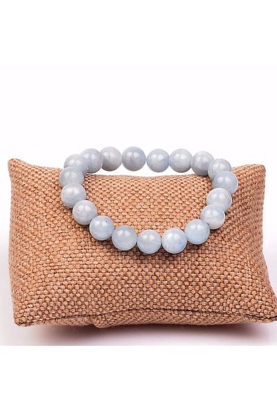 Taş Sandığı Aquamarine Stone Bracelet (10 Mm)