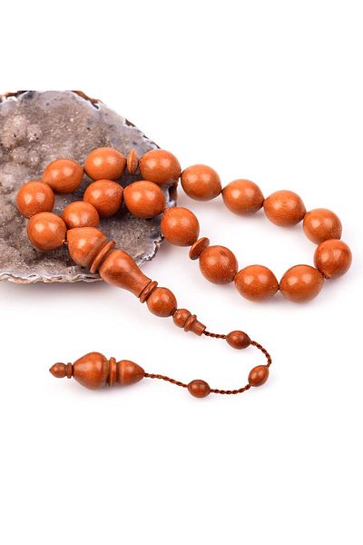 Taş Sandığı Cherry Wood Wrist Length Prayer Beads (14*16 mm)