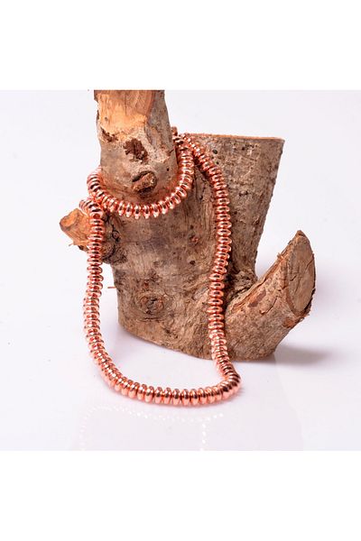 Taş Sandığı Rose Colored Hematite String - Rondel Cut, 3*6 mm