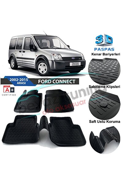Niken Ford Connect Havuzlu 3d Paspas Siyah 2003-2014