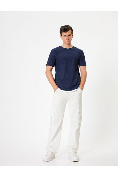 Koton Slim Fit T-Shirt Kurzarm Rundhalsausschnitt Baumwolle