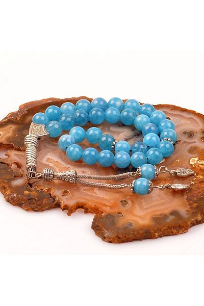 Taş Sandığı Blue Quartz Stone Rosary (8 Mm)