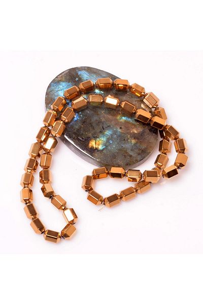 Taş Sandığı Hematite Stone String 6*8 Mm Rose Color