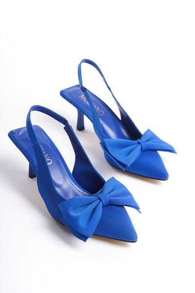 Mubiano Mbzfr5055-m Pantofi cu toc din satin albastru pentru femei