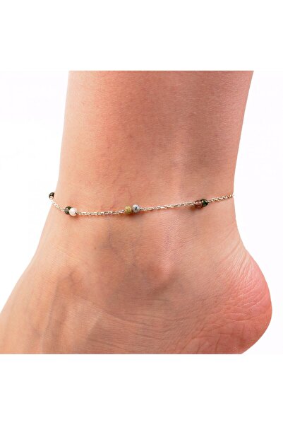 Taş Sandığı Akik Taşı Gümüş Halhal