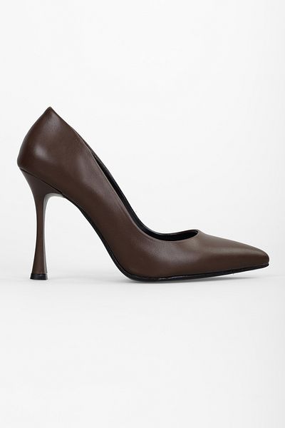 Shoeberry Damen Mags Brown Skin Stiletto