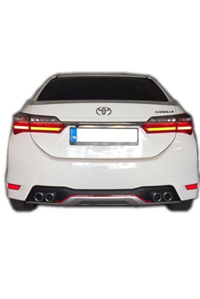 Universal Toyota Corolla Arka Difüzör Egzoz Görünümlü Kırmızı Şeridli