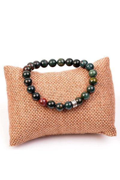 Taş Sandığı Blood Stone Elastic Bracelet 8 mm