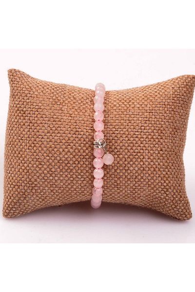 Taş Sandığı Pink Quartz Stone Bracelet (6 Mm)