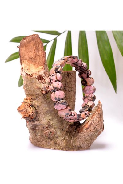 Taş Sandığı Rhodonite Stone Bracelet - Facet Cut