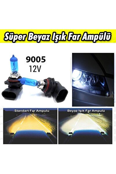 Universal Hb3 9005 Beyaz Işık Far Ampulü 12v