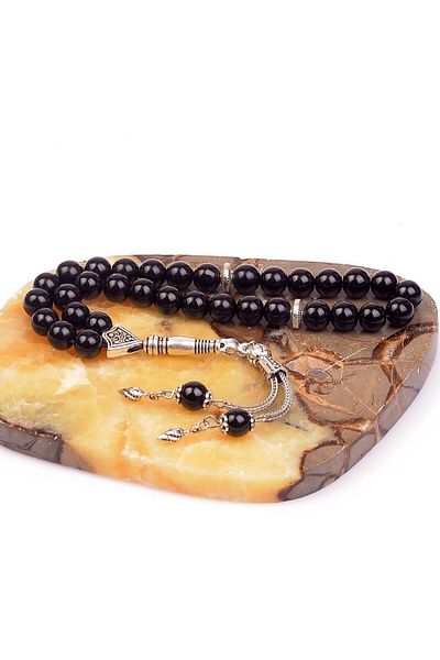 Taş Sandığı Obsidian Stone Rosary (8 Mm)