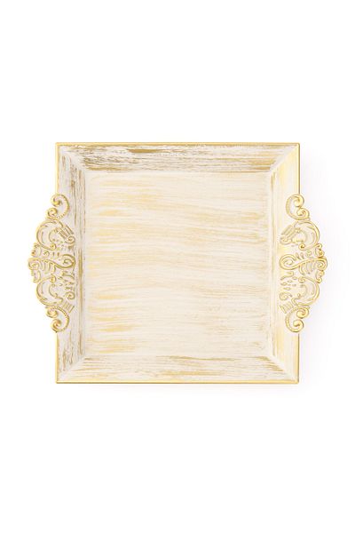 ZucciHome Zucci Home Baroque Antique Tray - White - 22X26 cm