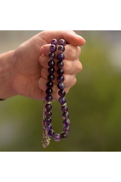 Taş Sandığı Amethyst Stone Rosary (10 mm)