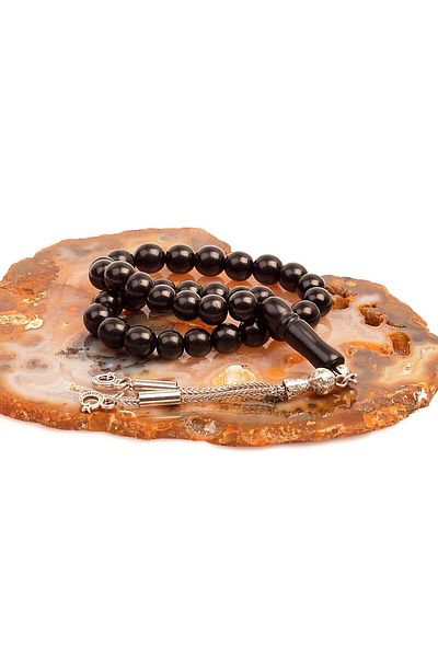 Taş Sandığı Oltu Stone Rosary (8 Mm) - Georgian Fishing Rod -