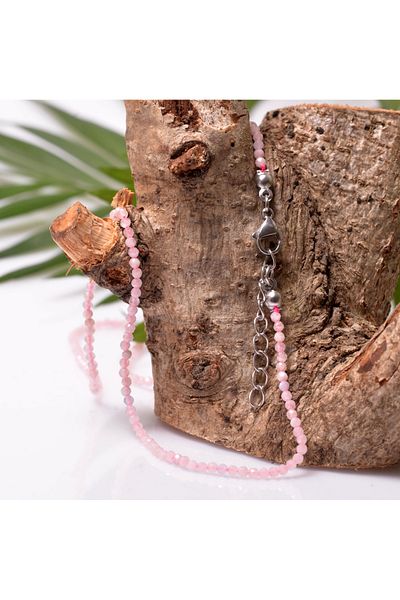 Taş Sandığı Morganite Stone String Necklace - Very Thin