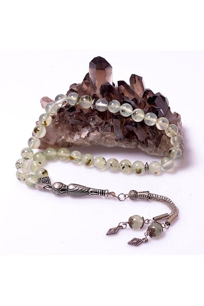 Taş Sandığı Prehnite Stone Rosary - 8 mm