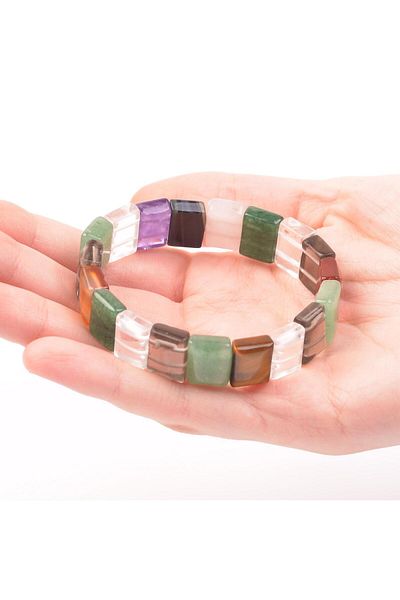 Taş Sandığı Chakra Stones Bracelet - Rectangular Cut