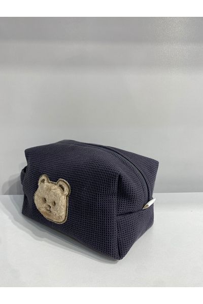 Lucy and Home MEYKA Sivi Proof Waffle Sober Κεντημένο Ταξιδιωτικό Μακάι - 20x12x12cm