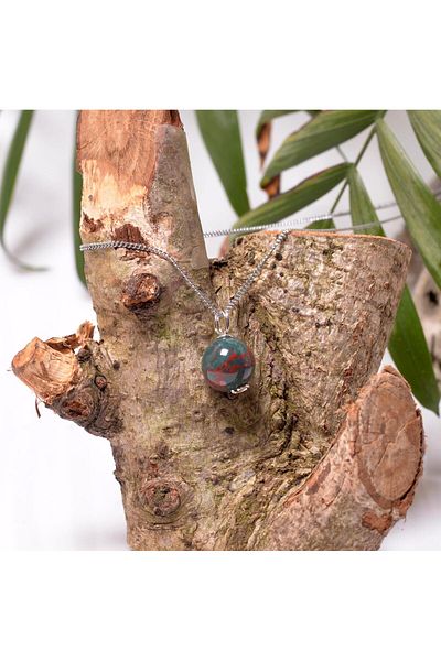 Taş Sandığı Blood Stone Necklace - 12 mm