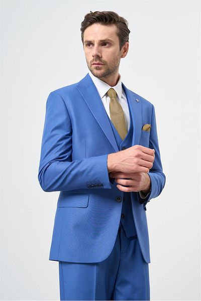İmza Saks 6 Drop Slim Fit Classic Set - Lined with Swallow Collar and Vest