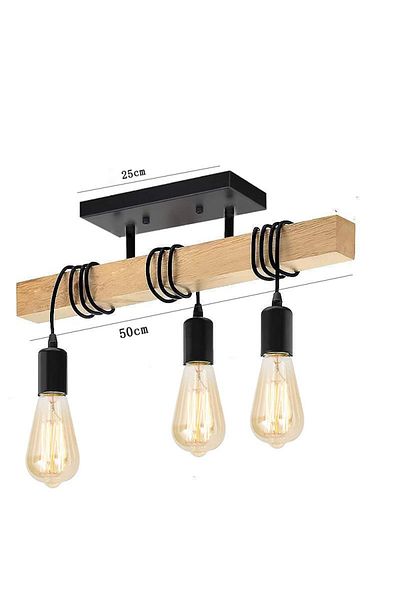 JOYINLED No Bulb 3 Heads Beige Modern Creative Wood Chandelier Light Ceiling Solid Wooden For Dining Room Liv