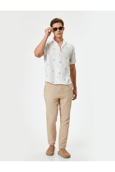Koton Short Sleeve Printed Classic Summer Shirt
