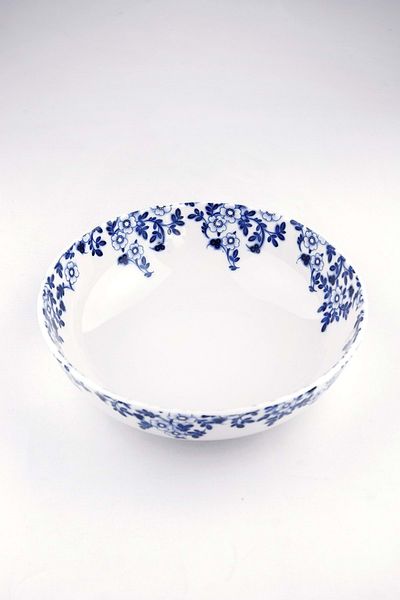 Bursa Porselen Dekor Blue Blanc Oversize Porcelain Salad Bowl