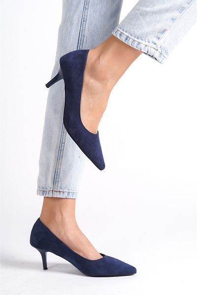 Mubiano Mbhrns977-lcv Pantofi cu toc subțire de 6 cm, albastru bleumarin și pantofi cu toc