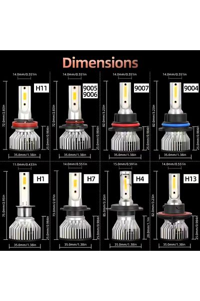 Choice H11 2pcs H11 12v Bulbs 9005/hb3 9006/hb4 H1 H4 H7 H13 9004 9007, 25000lm 180w Super Bright Led Car H