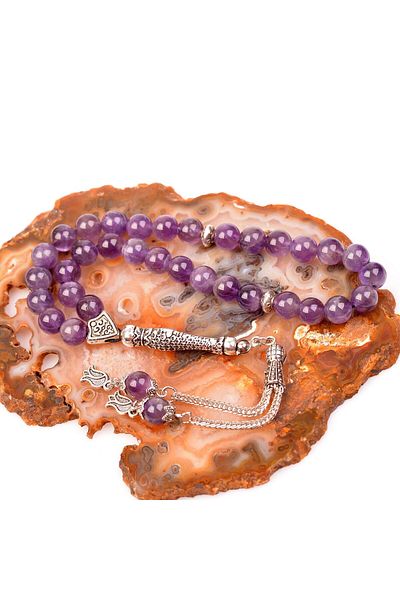 Taş Sandığı Amethyst Stone Rosary (8 mm)