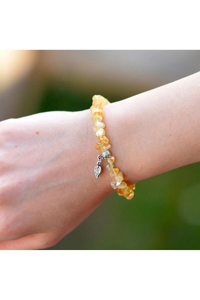 Taş Sandığı Citrine Stone Unshaped Bracelet - for Money Handling