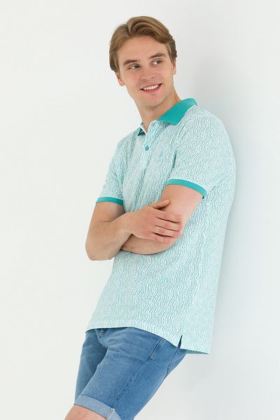 U.S. Polo Assn. Мъжка тениска с поло яка в цвят мента 50263417-VR090