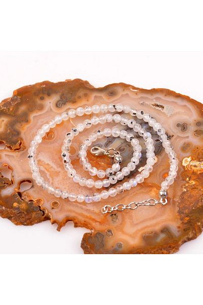 Taş Sandığı Moon Stone String Necklace - 4 mm