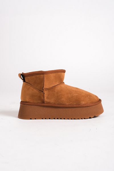 Mubiano Mbucc1-tb Mini Tan Suede Fur Inside Thick Thermo Sole Ankle Boots & Bootie
