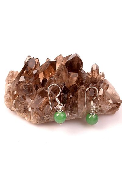 Taş Sandığı Aventurine Stone Silver Earrings