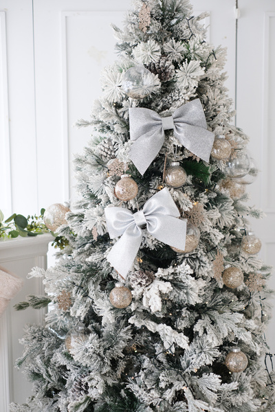 Partifabrik Στολίδι Πρωτοχρονιάτικο Δέντρο Ασημένιο Φιόγκο 25 εκ