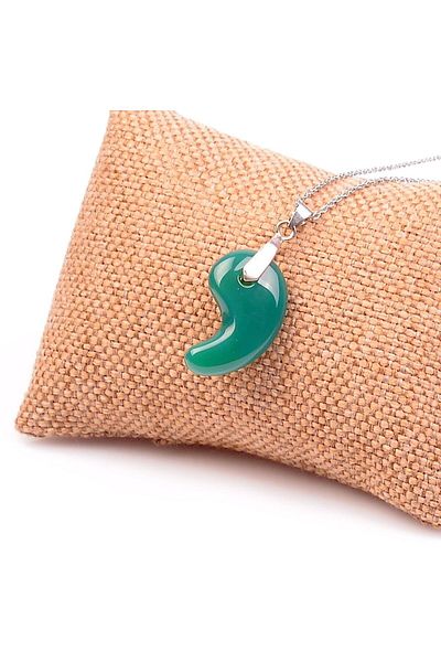 Taş Sandığı Green Agate Stone Necklace