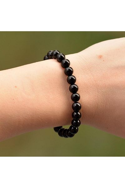 Taş Sandığı Obsidian Stone Bracelet (8 Mm)
