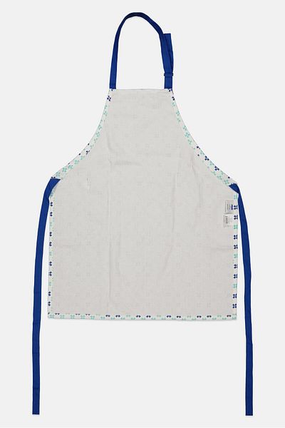 Sttelli Floral Pattern Adjustable Kitchen Apron, White