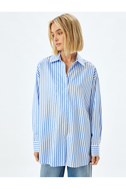 Koton Hosszú ujjú pamut kevert oversize ing