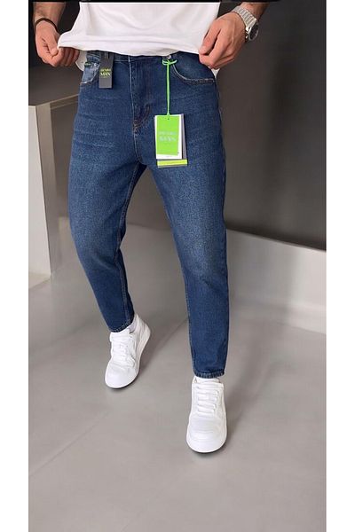 DENIM MAN Pantaloni de jeans Boyfriend Mold albaștri pentru bărbați